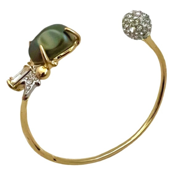 ALEXIS BITTAR • Crystal Starburst Pearl Cuff Bracelet - Picture 4 of 6